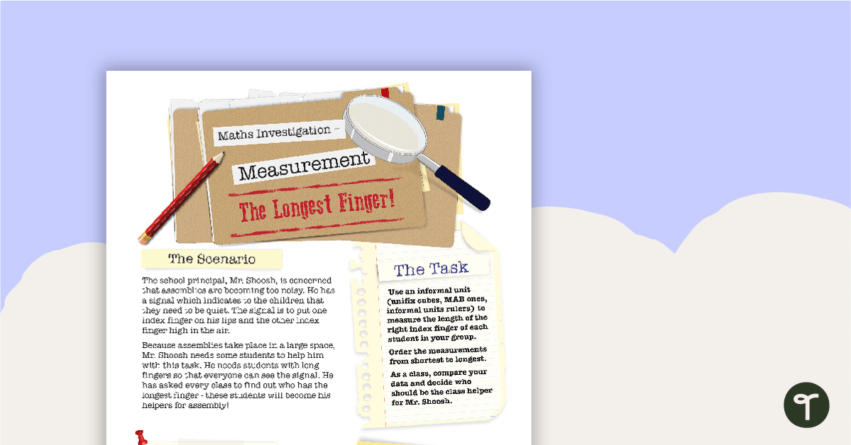Length Investigation - The Longest Finger teaching resource
