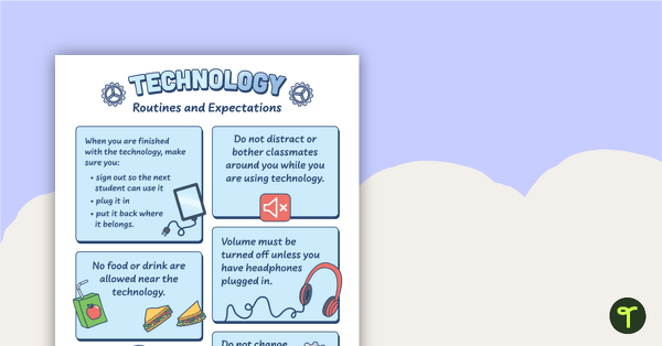 Preview image for Technology Routines Poster - teaching resource