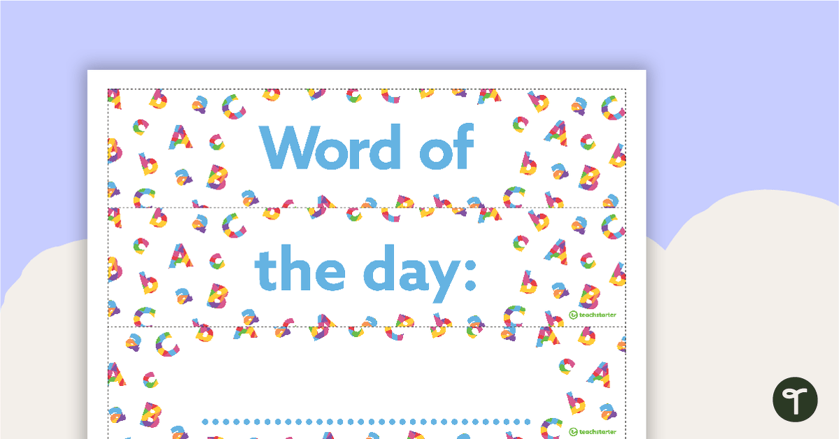 Light Box Insert: Vocabulary (Word of The Day) teaching resource