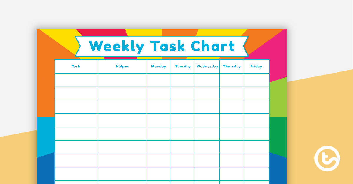 Rainbow Starburst - Weekly Task Chart teaching resource