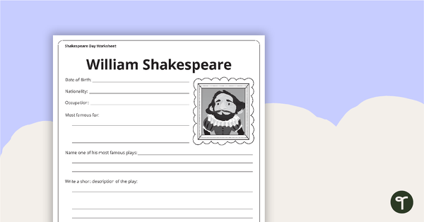 Go to William Shakespeare Research Worksheet teaching resource