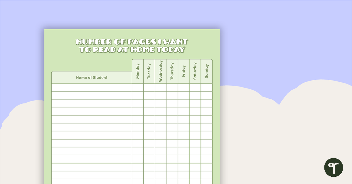 Number of Pages I Want to Read at Home Today - Home Reading Progress Tracker teaching resource