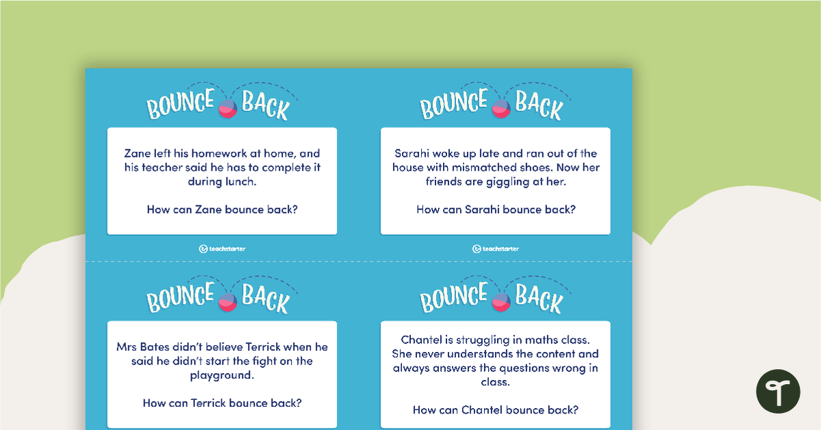 Bounce Back – Resiliency Task Cards teaching resource