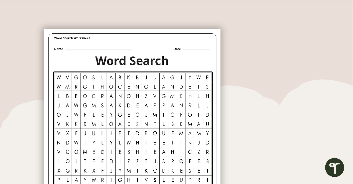 William Shakespeare Word Search teaching resource