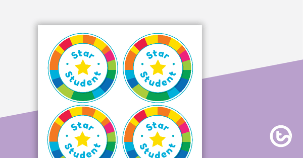Rainbow Starburst - Star Student Badges teaching resource