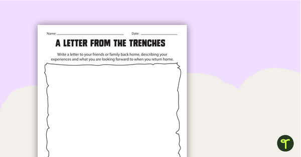 Go to A Letter From The Trenches - Worksheet teaching resource