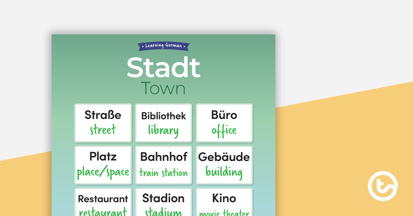 Go to Town – German Language Poster teaching resource