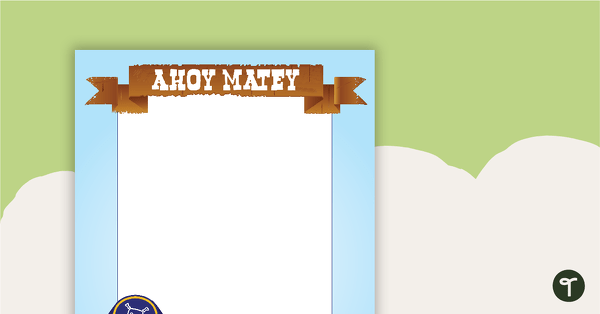 Pirate Page Border - Ahoy Matey teaching resource