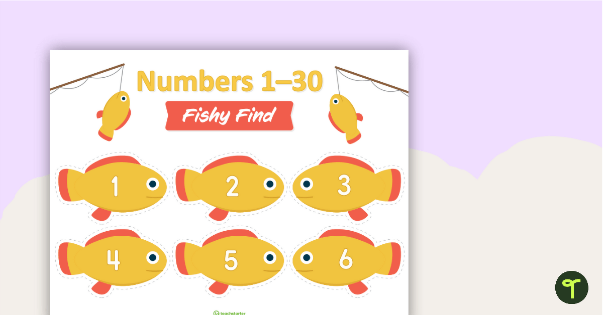 Numbers 1-30 Fishy Find Game