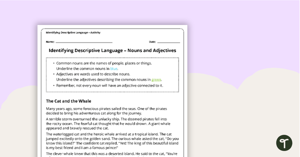 Go to Identifying Descriptive Language Worksheets - Nouns, Adjectives, Verbs and Adverbs teaching resource