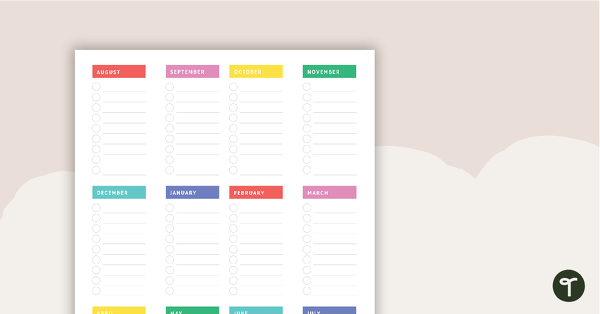 Image of Inspire Printable Teacher Planner – Key Dates Overview