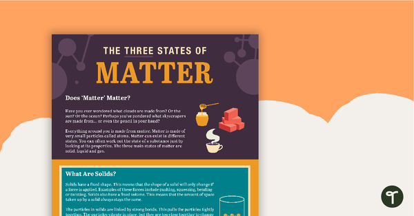 Go to The Three States of Matter – Worksheet teaching resource