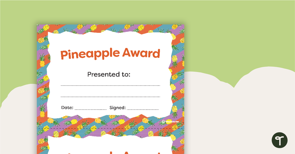 Go to Pineapples - Award Certificate teaching resource