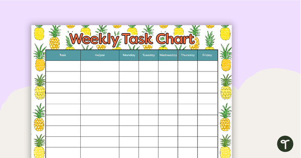 Pineapples - Weekly Task Chart teaching resource