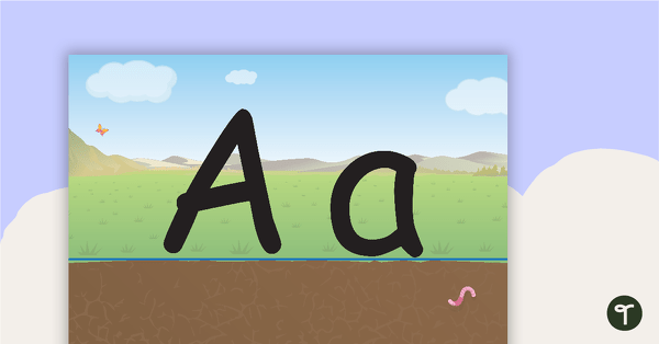 Preview image for Handwriting Posters - Dirt, Grass and Sky Background - teaching resource