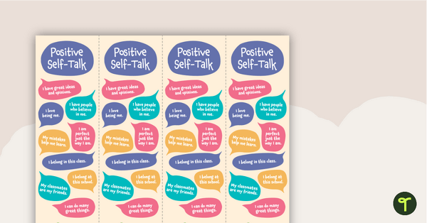 Go to Positive Self-Talk Bookmark teaching resource