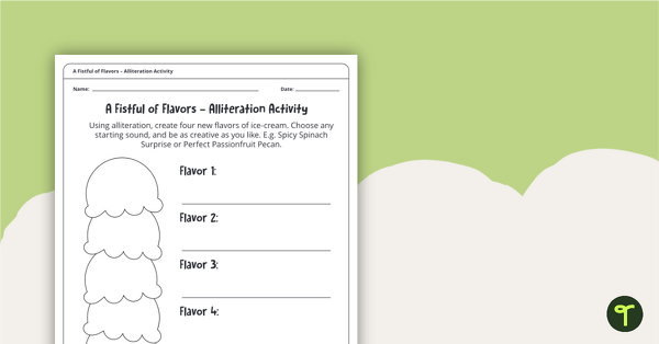 Image of A Fistful of Flavors Alliteration Activity