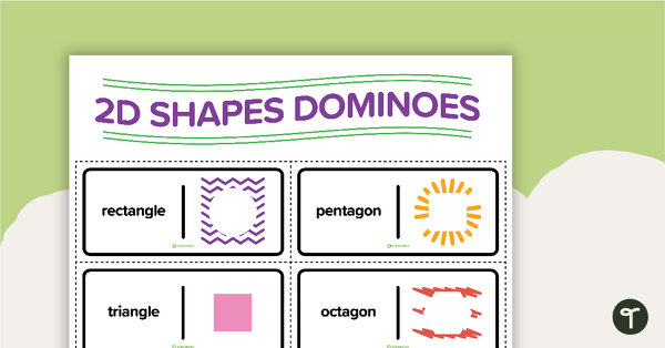 2D Shapes Dominoes teaching resource