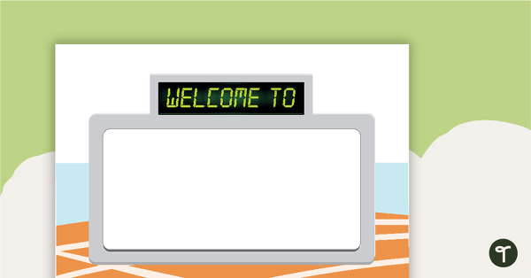 Sports - Welcome Sign and Name Tags teaching resource