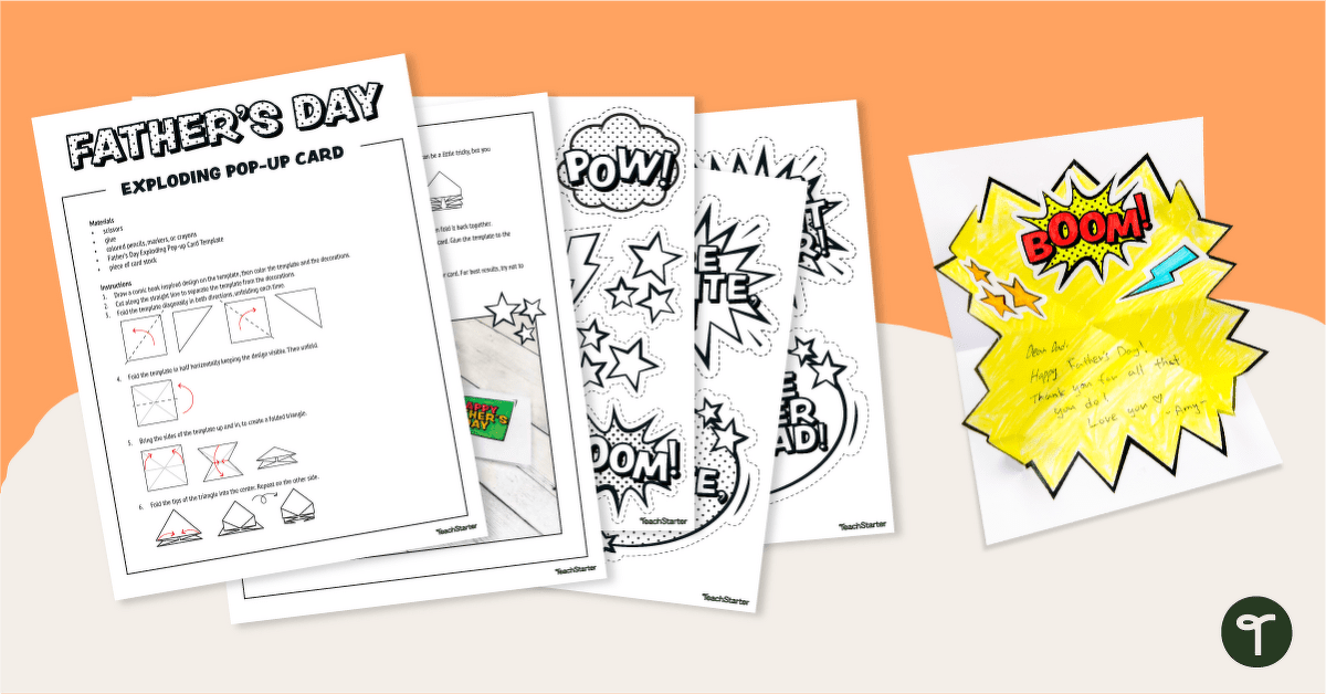 Father's Day Exploding Pop-Up Card | Teach Starter