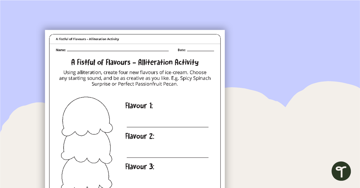 A Fistful of Flavours Alliteration Activity teaching resource