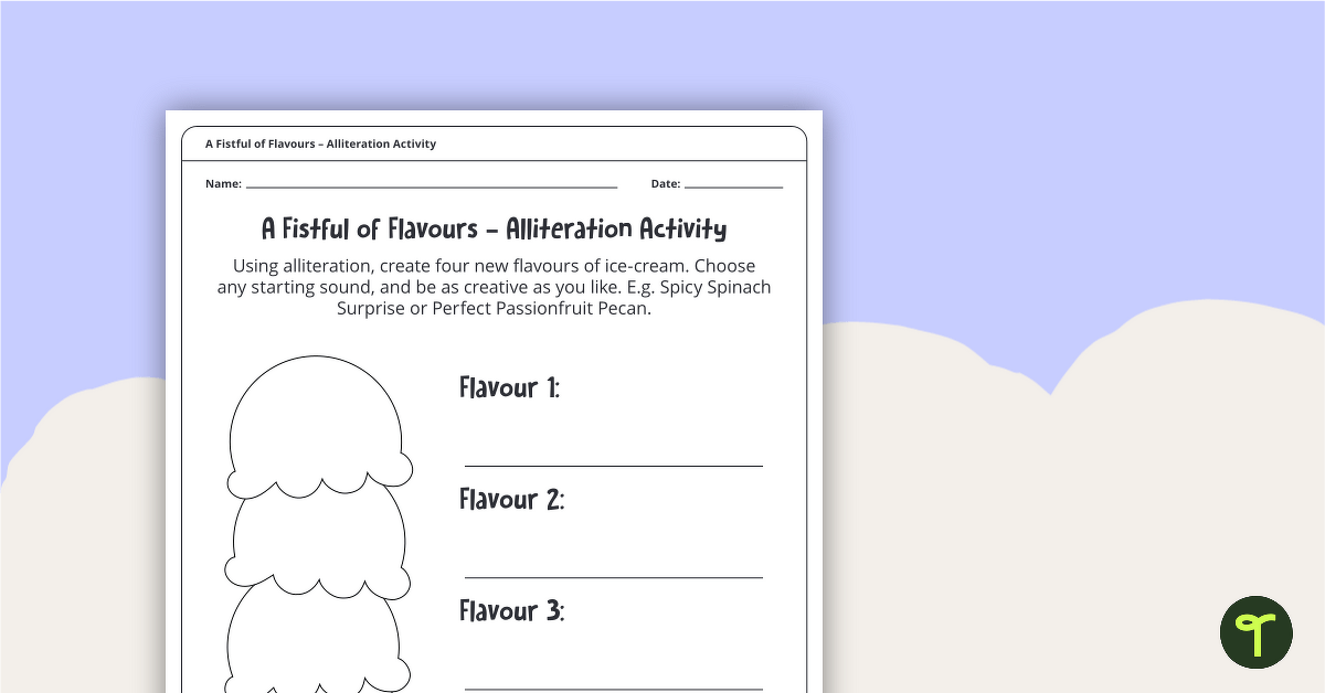 A Fistful of Flavours Alliteration Activity teaching resource