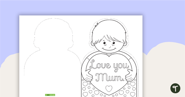 Mother's Day Card - Heart Pop Up Card teaching resource