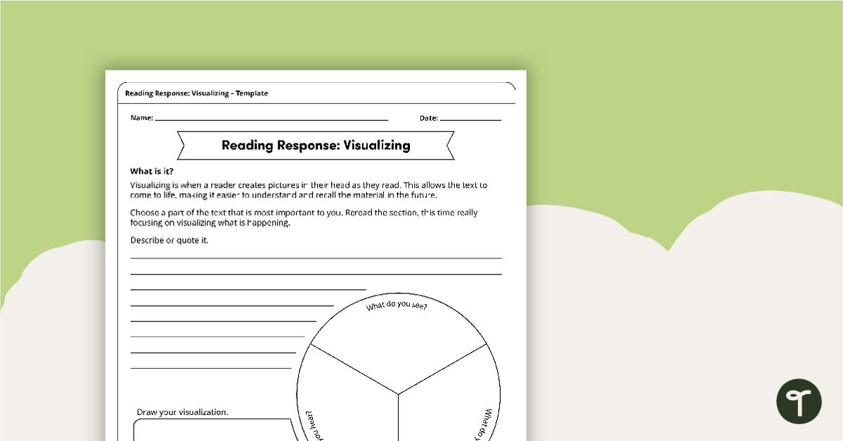 Reading Response Template – Visualizing teaching resource