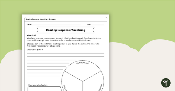 Reading Response Template – Visualizing teaching resource