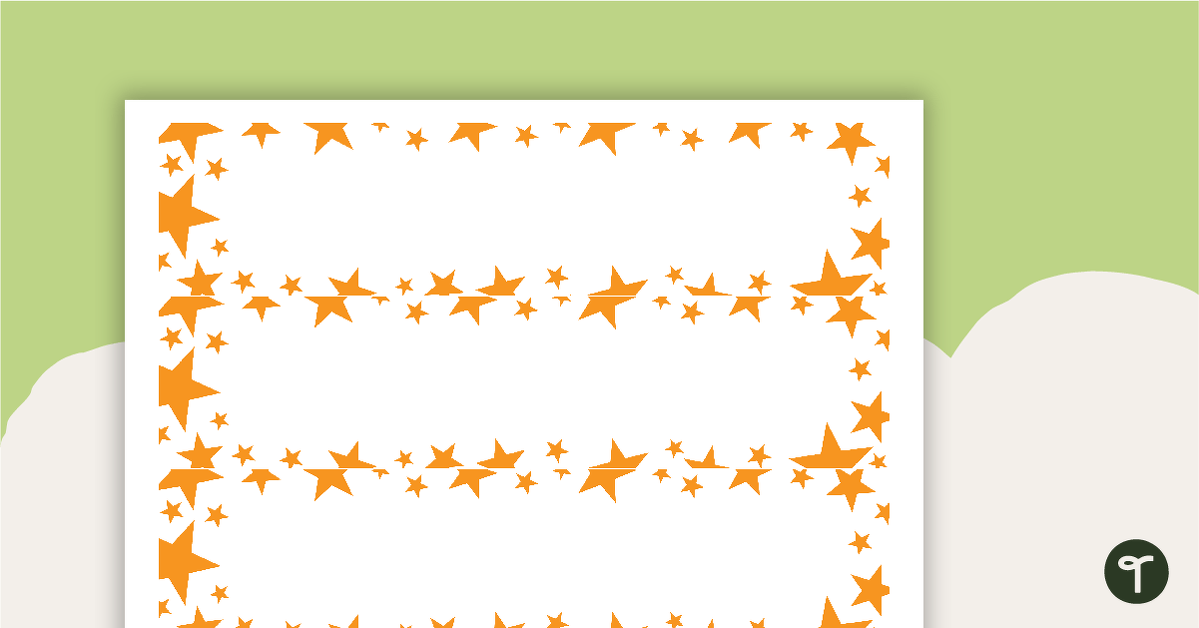 Orange Stars - Tray Labels teaching resource