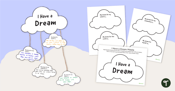 Preview image for 'I Have a Dream' Mobile - teaching resource