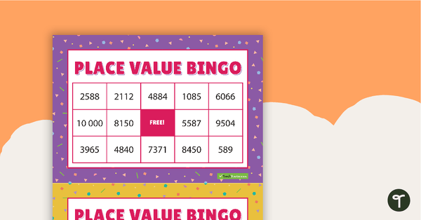 Place Value Bingo Game - Numbers 0-10 000 teaching resource
