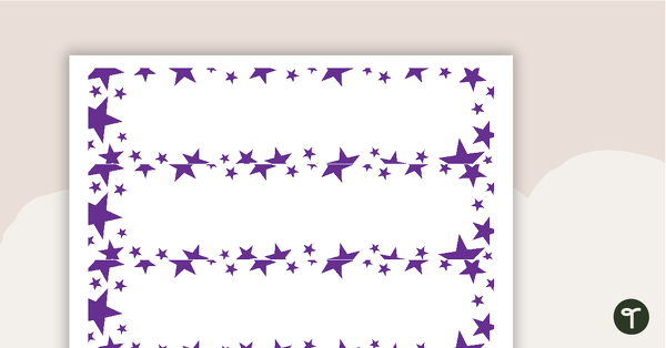 Purple Stars - Tray Labels teaching resource