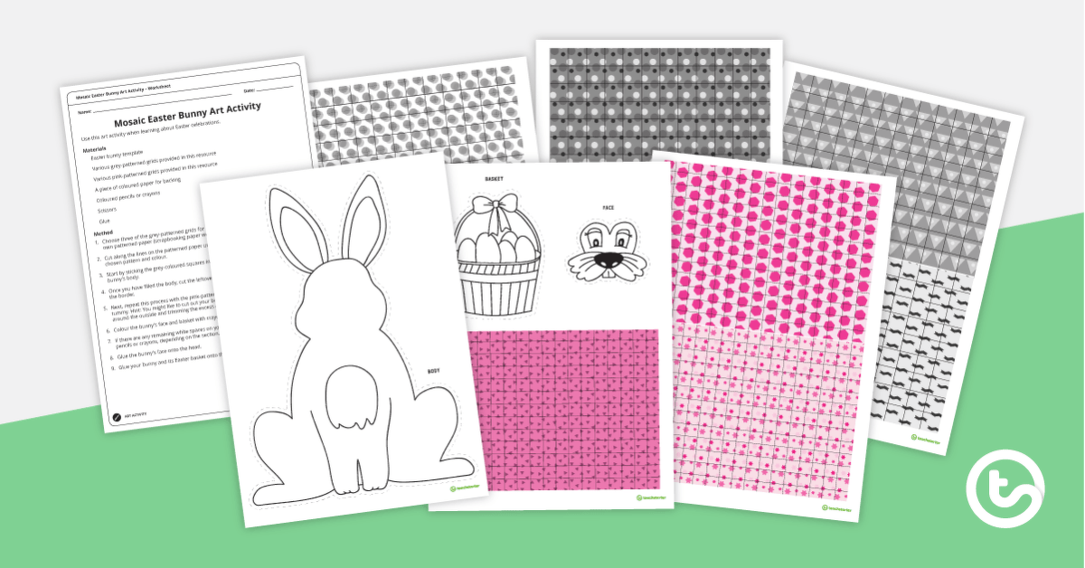 Mosaic Easter Bunny Art Activity teaching resource