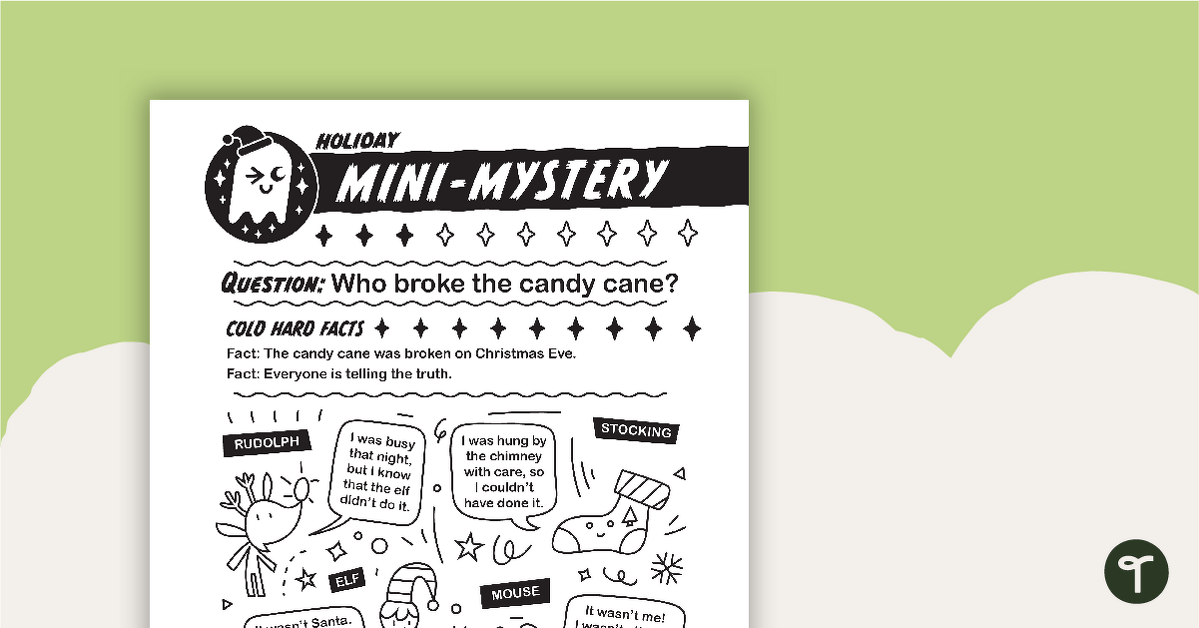 Holiday Mini-Mystery – Who Broke the Candy Cane? teaching resource