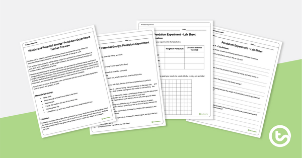 Go to Kinetic and Potential Energy: Pendulum Experiment teaching resource