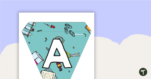 Blue Science Themed - Letters and Numbers Bunting teaching resource