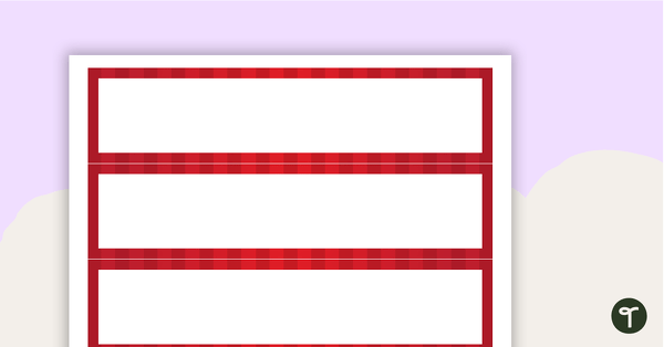 Red Stripes - Tray Labels teaching resource