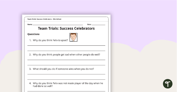 Team Trials: Success Celebrators – Comprehension Worksheet teaching resource