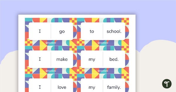 Simple Sentence Dominoes - Set 1 teaching resource