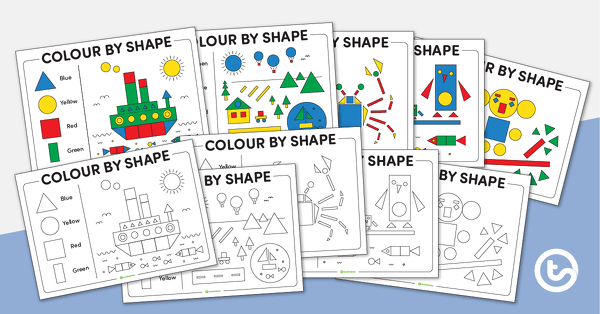 Go to Colour by 2D Shape (Basic Shapes) teaching resource