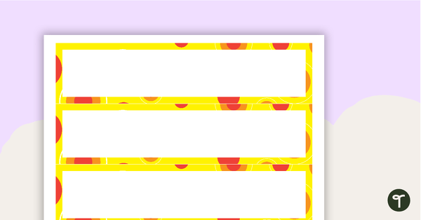 Yellow Abstract Spots - Tray Labels teaching resource