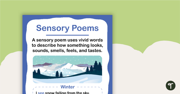 Sensory Poem Poster teaching resource