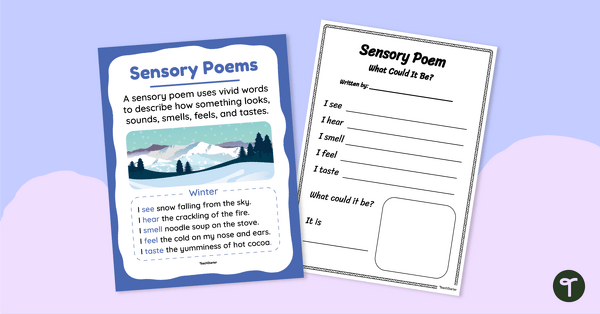 Go to Five Senses Poem Poster and Template teaching resource