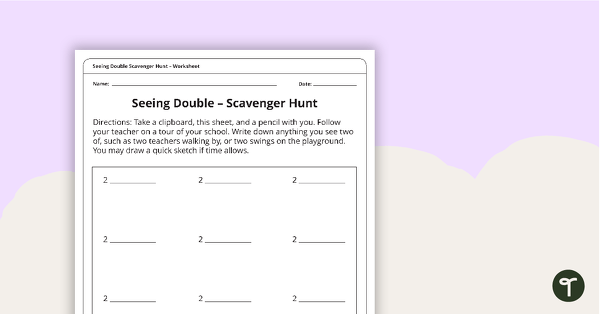 Seeing Double Scavenger Hunt - Beginning of Year Activity teaching resource
