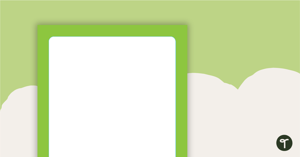 Plain Green - Portrait Page Border teaching resource