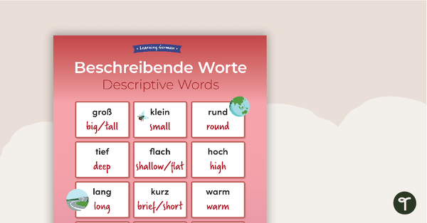 Image of Descriptive Words – German Language Poster