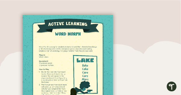Word Morph Active Game teaching resource
