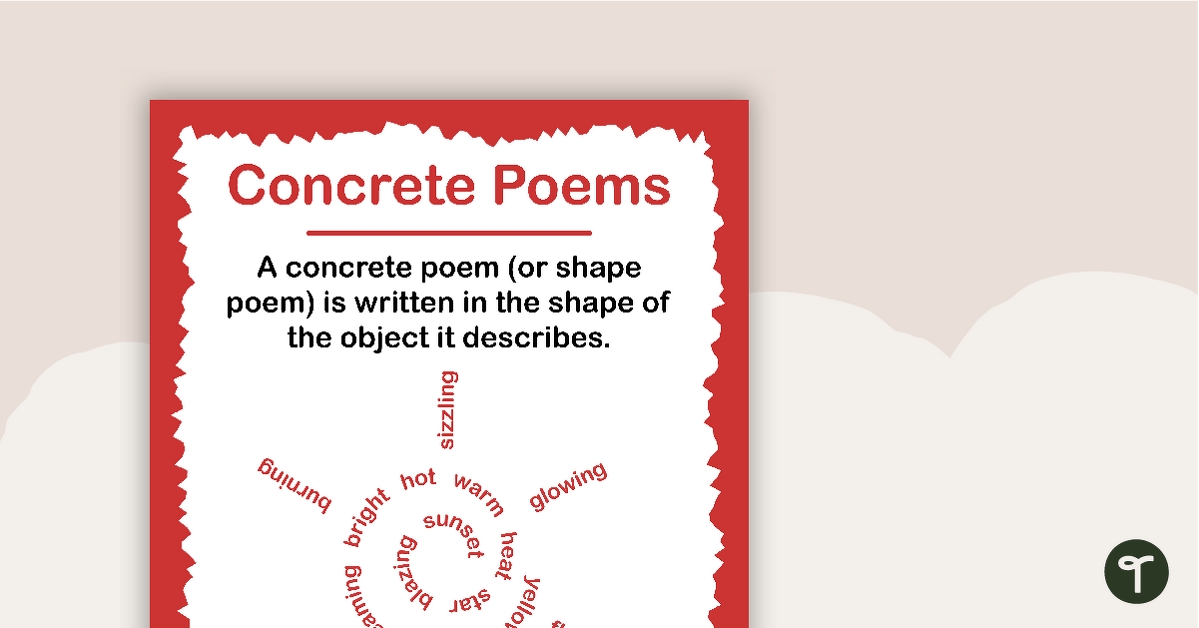 Concrete Poem Poster teaching resource