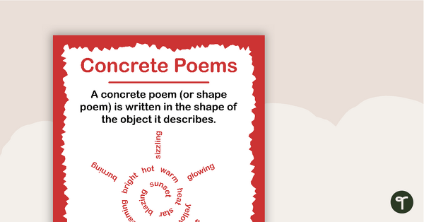 Preview image for Concrete Poem Poster - teaching resource